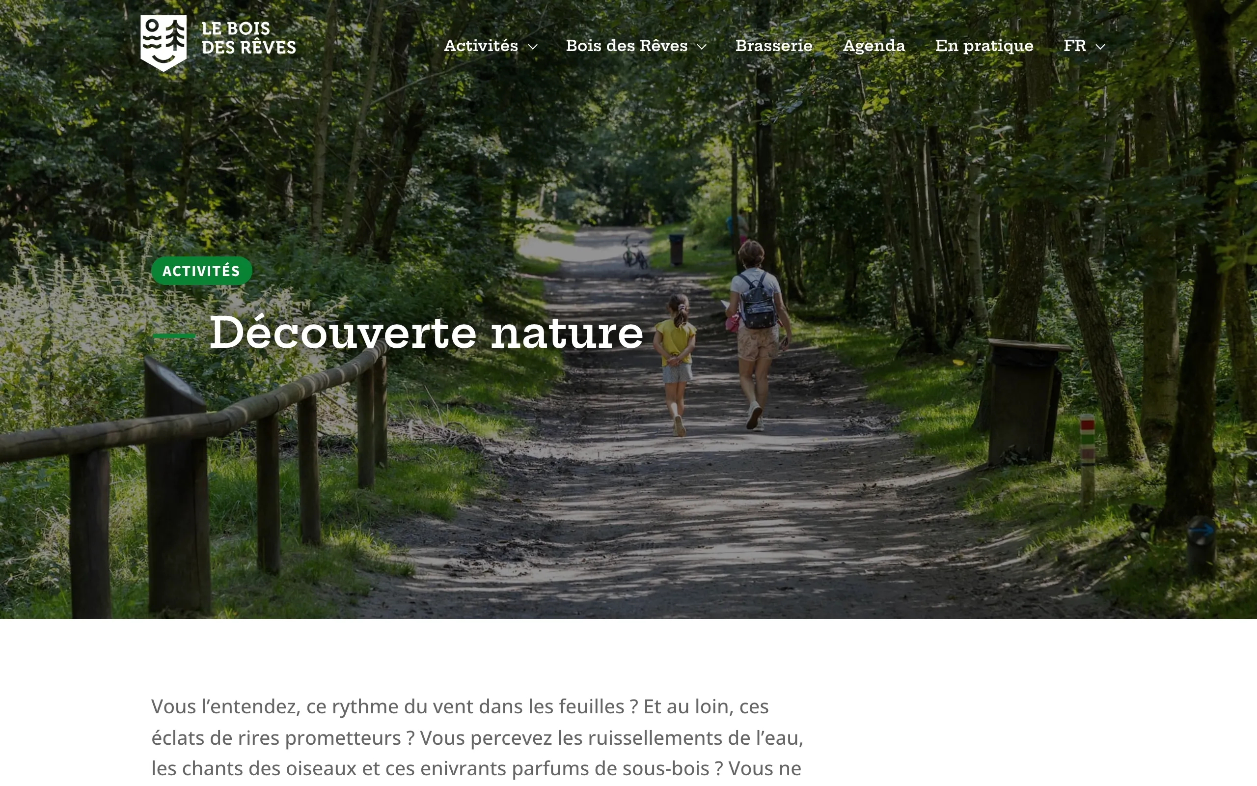 Capture d'écran desktop pour Bois des Rêves